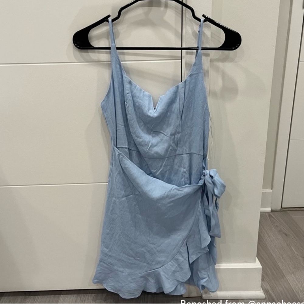 Hello Molly Light Blue Wrap Dress